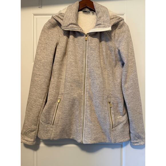 Athleta Luxe Stronger Fur-Lined Jacket In Oatmeal Heather Women's Size M - Picture 5 of 8